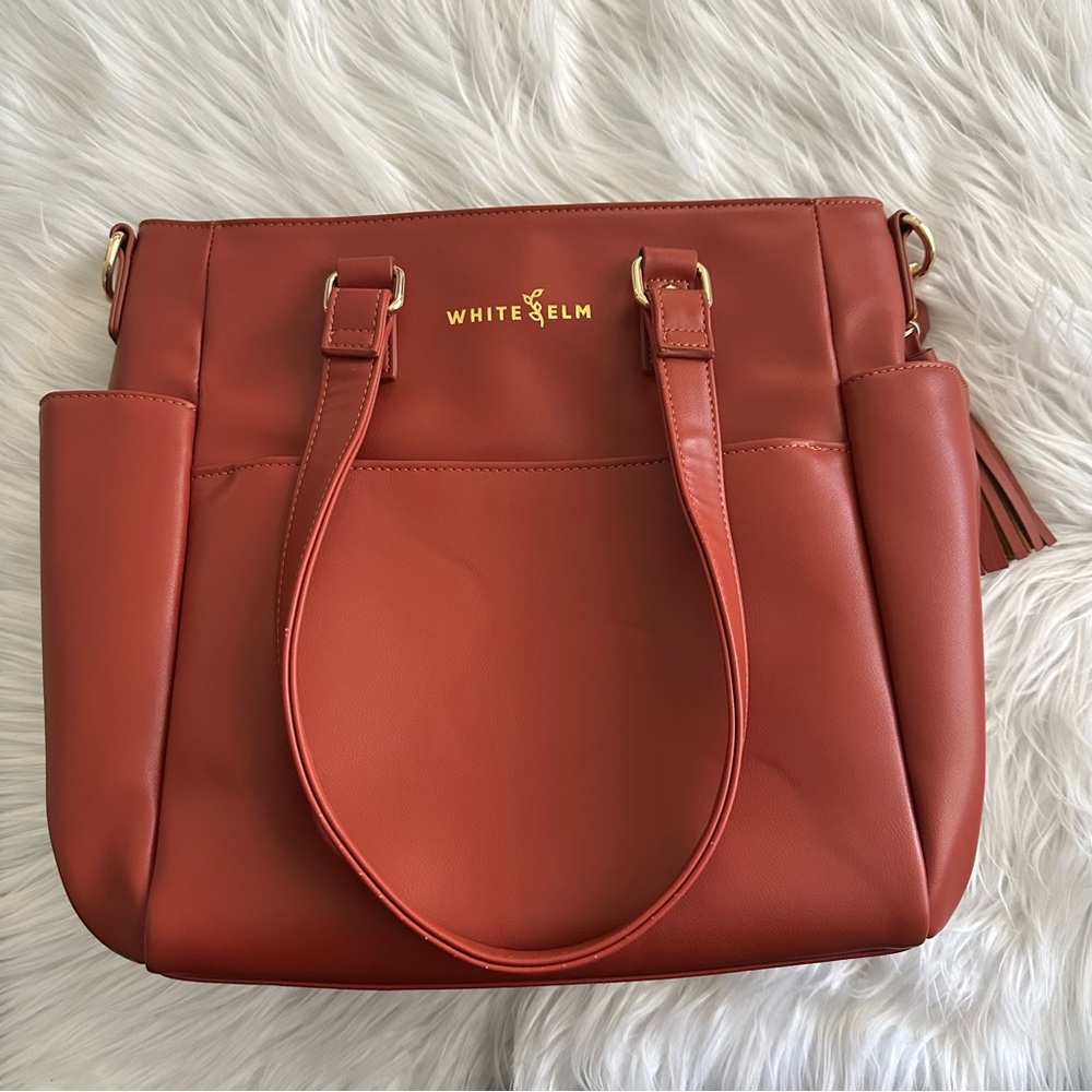 Limited Edition Terracotta White Elm Carina Tote Bag | Vegan Leather Work Tote